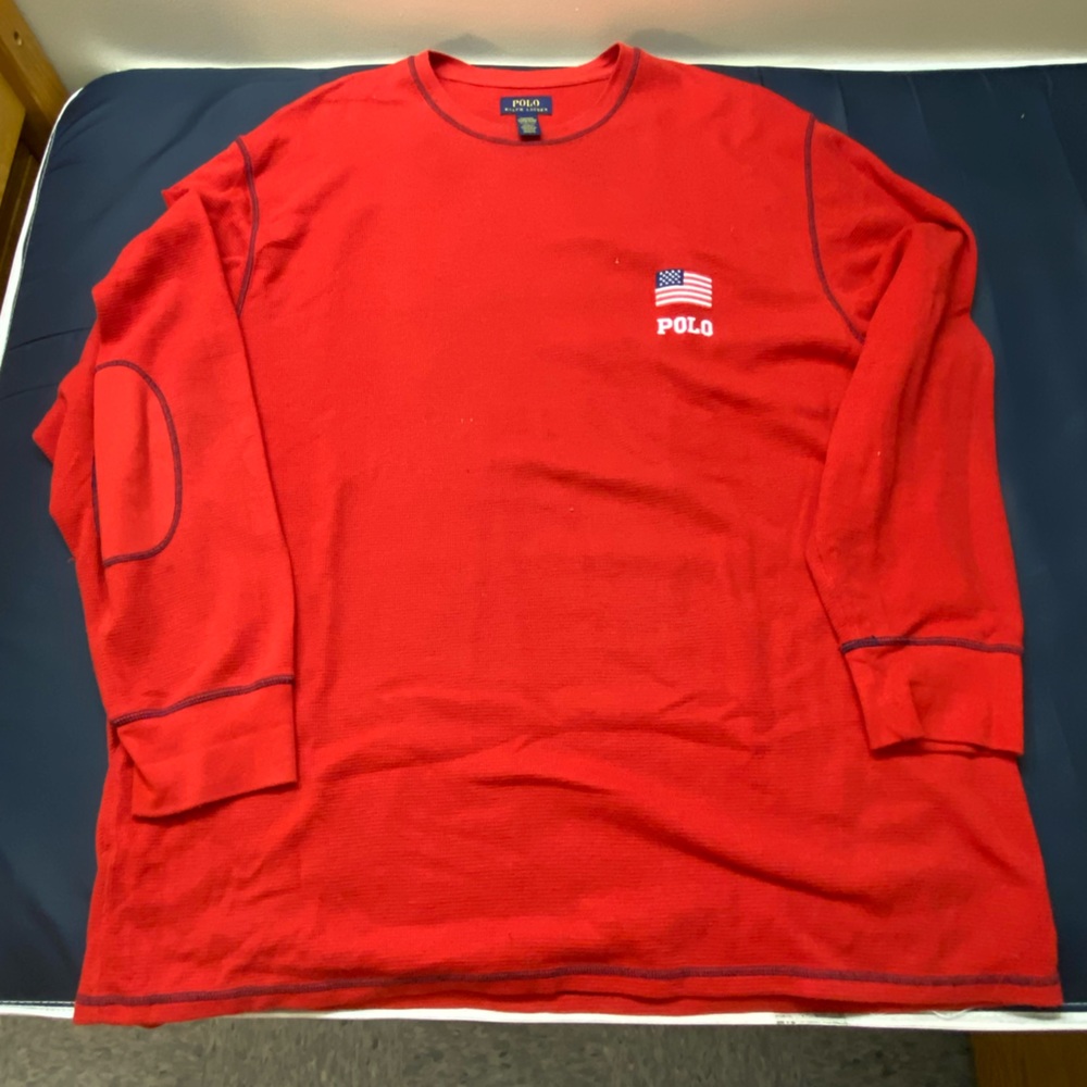 Vintage Ralph Lauren Polo Red Sleepwear Long Sleeve Tee Size 4XL